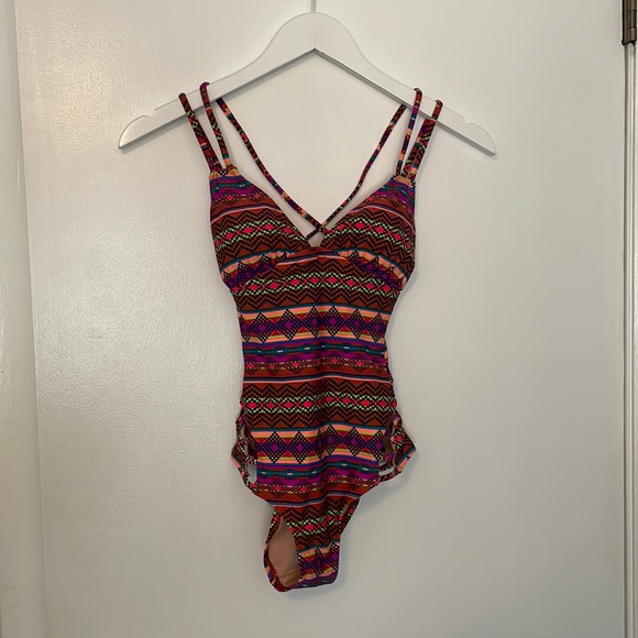 Xhilaration Other - Xhilaration One Piece Swimsuit with Hip Cut Outs Size XS